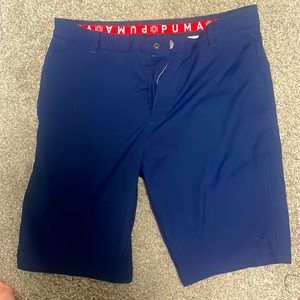 Blue Puma golf shorts. Size 32 waist. Like new.